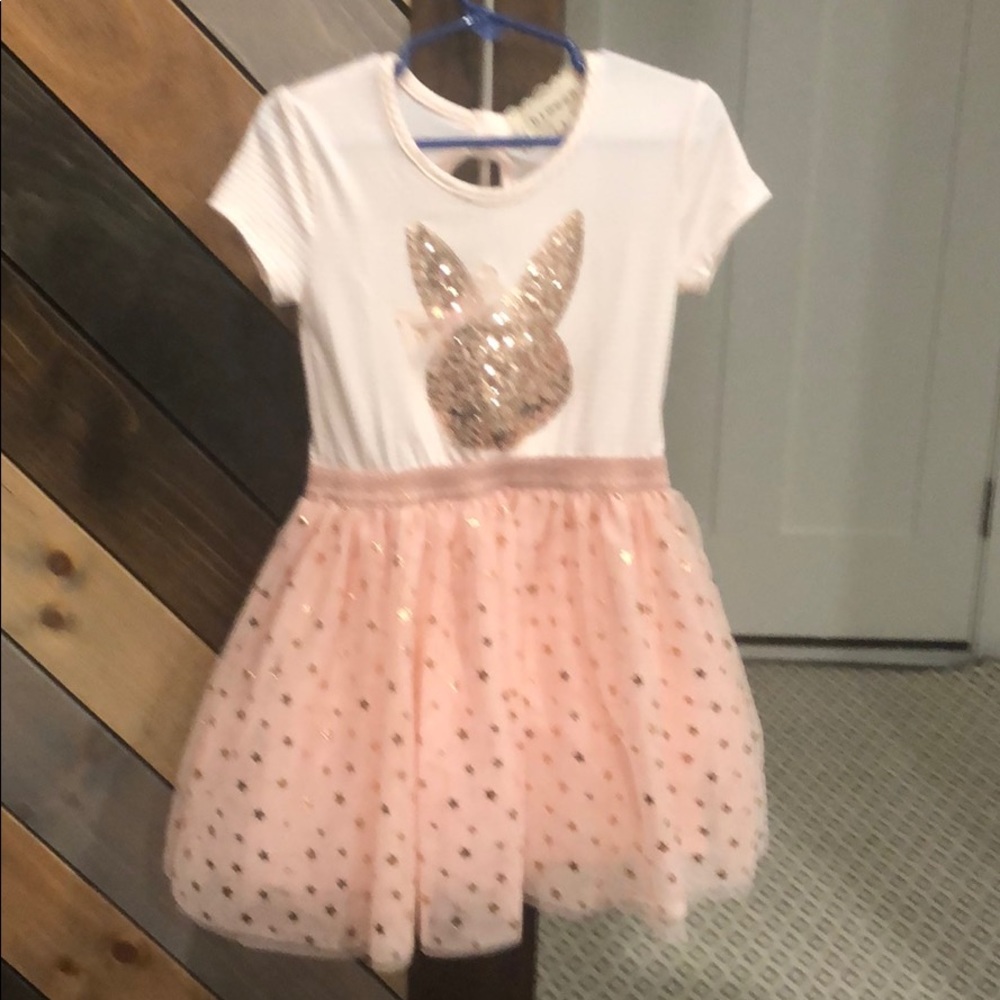 Toddler dress with sequined bunny excellent cond
